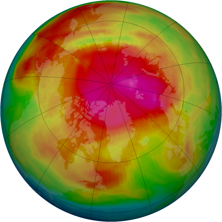 Arctic ozone map for 19 February 1987